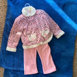 Kidgets Pink and Gray Kids With Bear Faces Matching Set